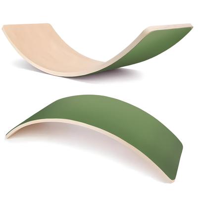 Деревянная балансировочная доска Wobble Rocker Board для балансировки тела, тренировочная игрушка Lama Max, зеленая