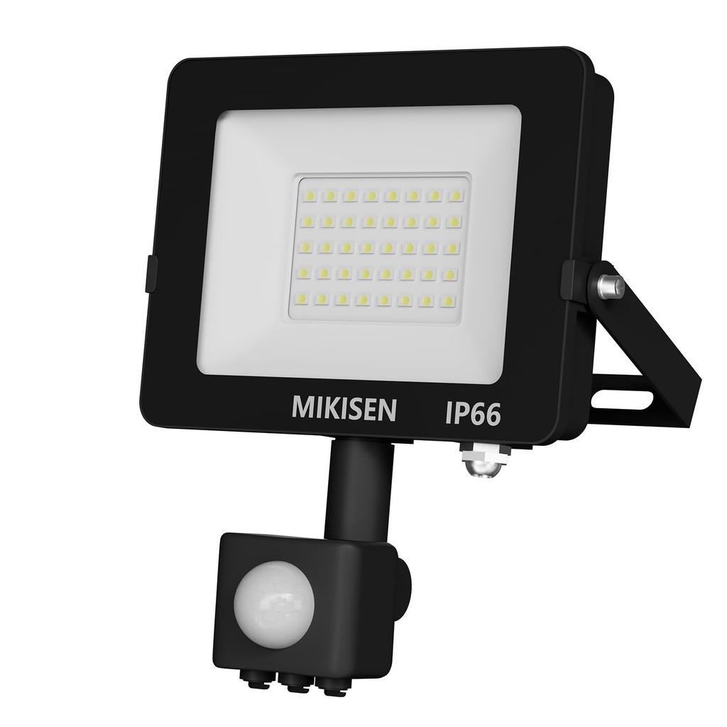 MIKISEN LED Sensor Light, 30W, Daylight White, 6500K, 3600LM, Equivalent To 250W, 1.8 Cord, IP66 Waterproof, Motion Sensor Light, Outdoor, Entryway,
