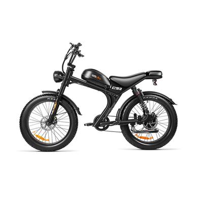 EMOKO C93pro-24 Ретро электровелосипед, 24x4-дюймовые внедорожные фэт-шины, аккумулятор 48V 23Ah, система полной амортизации, гидравлические тормоза.