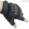 Half-finger Tactical Gloves, Soft Leather Fingerless Studded Gloves, PU Leather, Fingerless, Double Adjuster, Half-finger Gloves, Cycling, Outdoor, Ai