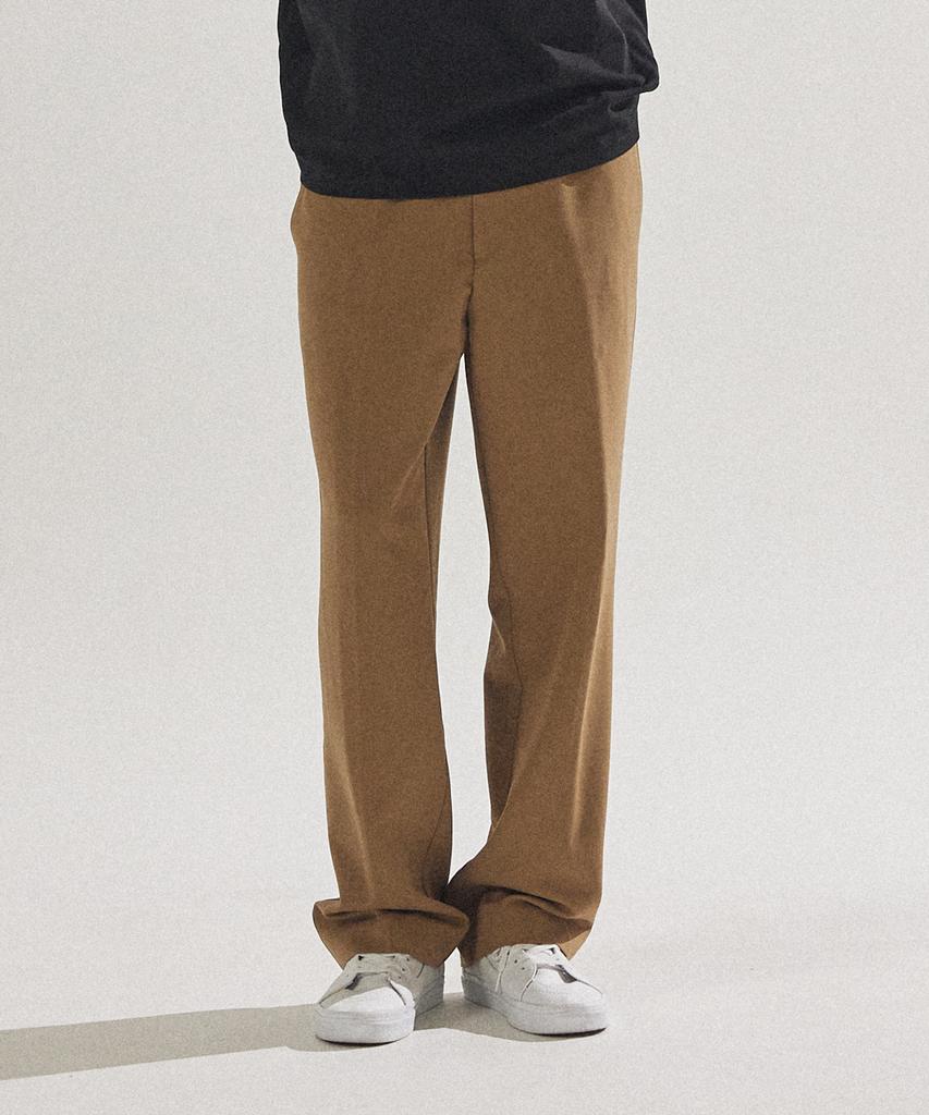 PALAP Unisex Essential Semi-Wide Elastic Waist Slacks Pants_Pl24F7Pt012_Dbe