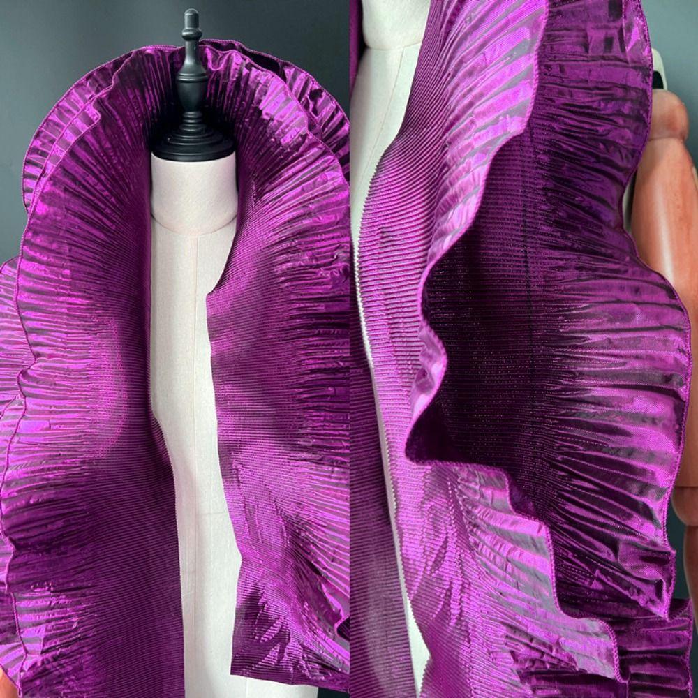 1 Yard Big Wave Lace Fabric 15cm Wide Metallic Lustrous Pleated Ruffle Lace Fabric DIY Styling Sewing Ruffle Dress Accessories