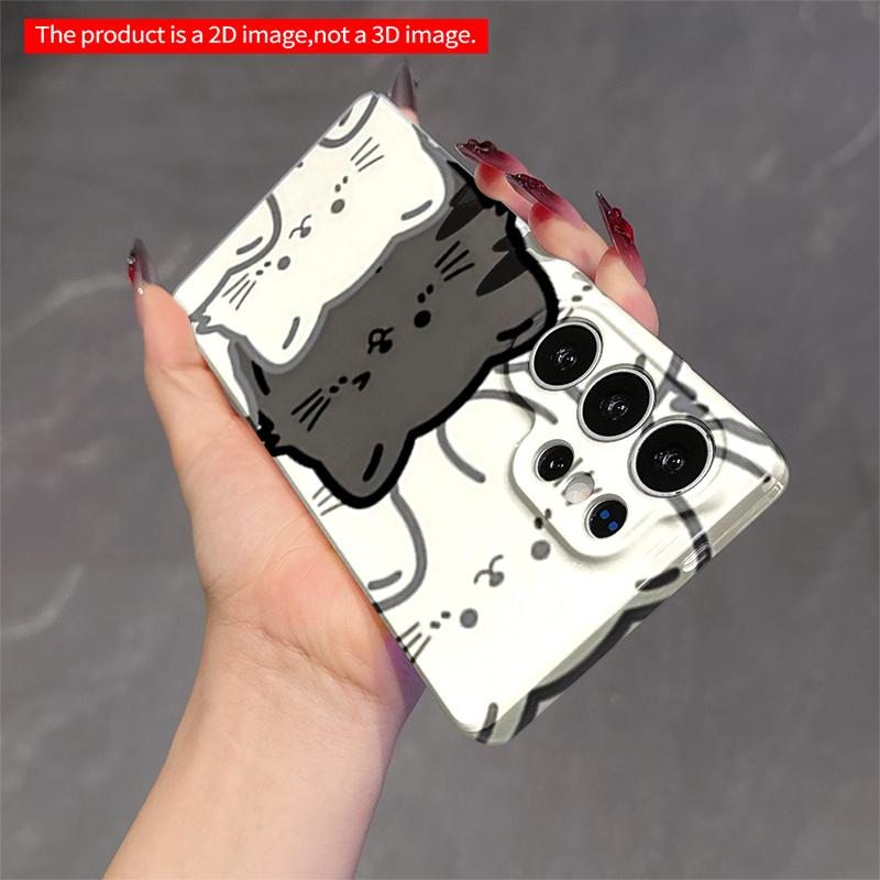 2DFlat Samsung phone case Cute Cat Pattern Phone Case Applicable to Galaxy S23 S24 S25ULTRA S26 A12 A14 A15 A16 A54 A55