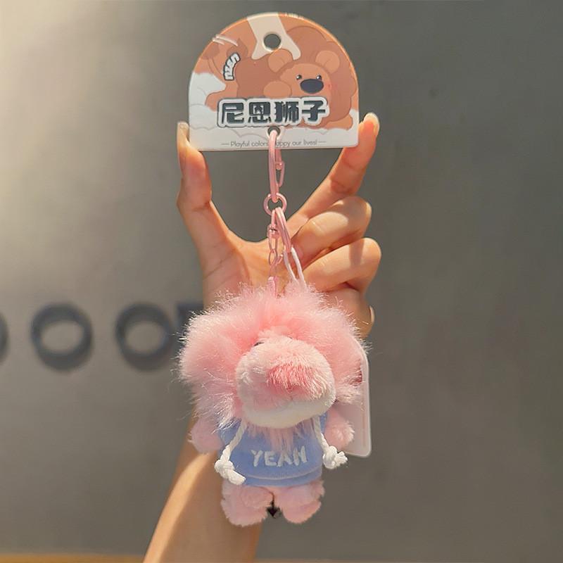 Милое худи с вышивкой в виде буквы, плюшевая игрушка-подвеска в виде льва Ниен, брелок, подарок для
