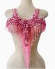 Ecoparty  Fancy  Pearl Crystal Beaded Applique with Tassel Fashion Garments Dress Accessory DIY Crafts Sweater Coat Ornaments
