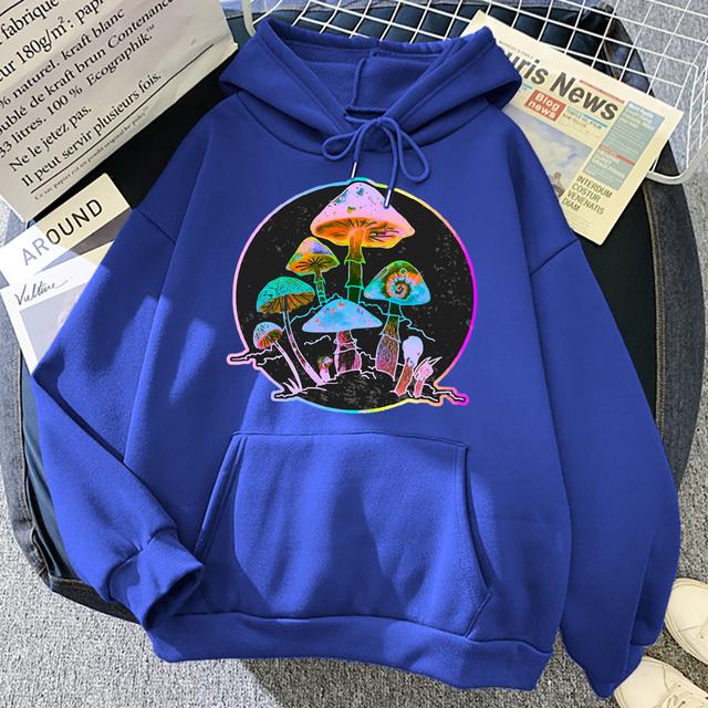 Garden of Shrooms красочный неоновый принт унисекс/женская хлопковая толстовка с капюшоном повседневный пуловер большого размера Популярная толстовка трендовая одежда унисекс