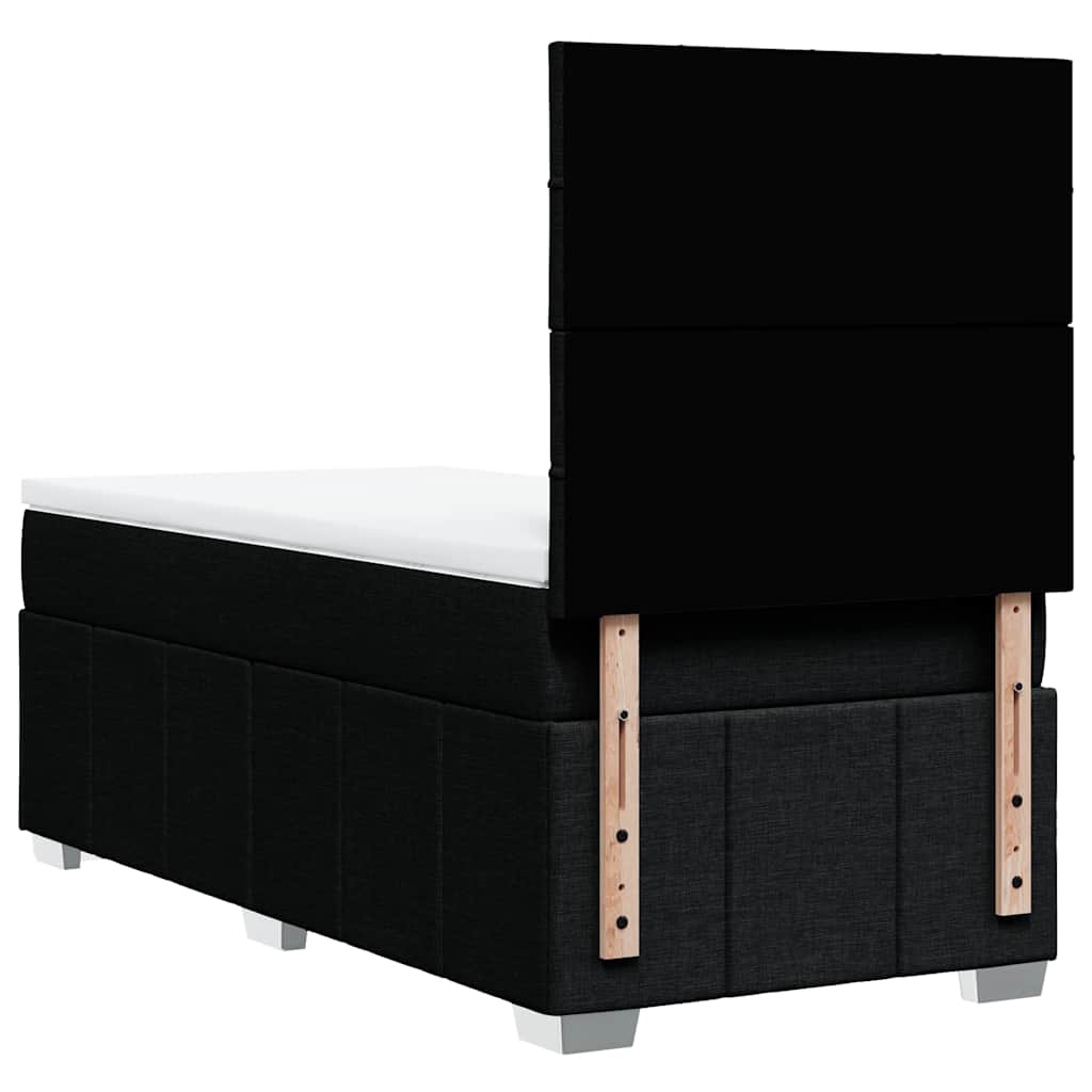 Box Spring Bed with Mattress Black 90 x 190 cm Fabric