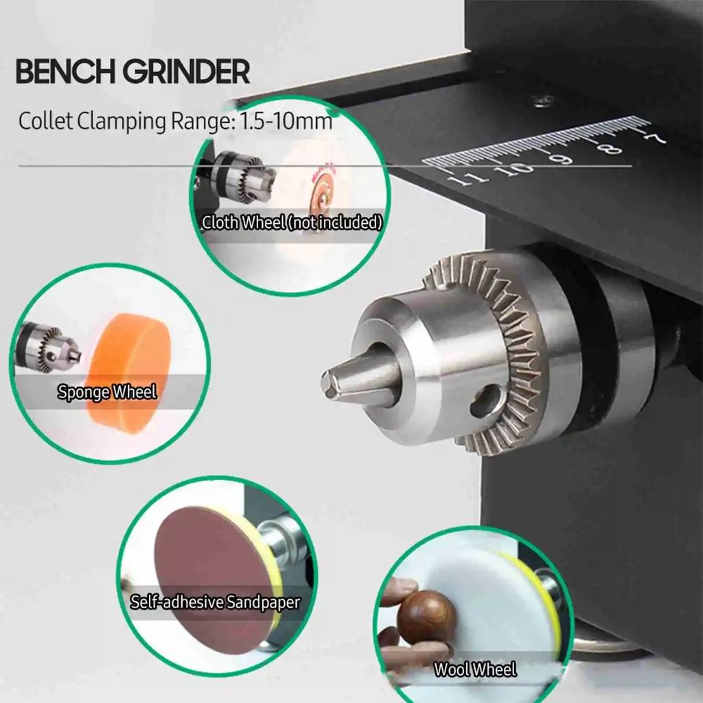 Циркулярная пила 200 Вт, мини-настольная пила и ленточный шлифовальный станок, переменная скорость, глубина реза 30 мм для дерева, пластика, камня, металла, нож