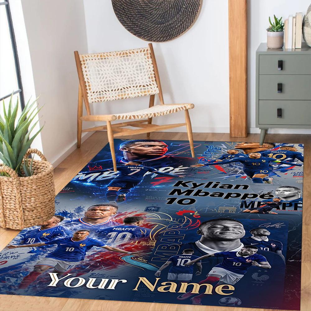 Mbappe Personalized Text Floor Rug Office Rug Perfect For Dormitory Balcony Outdoor Study Room Antislip Carpet Decorate Offices
