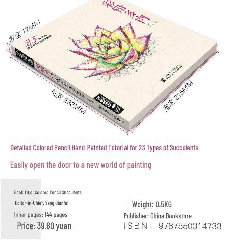 Классический набор цветных карандашей: 6 книг - Птицы, Цветы, Фигуры, Суккуленты, Пейзажи, Животные для начинающих