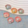 3D Pearl Shell Resin Embellishments Flatbacks 100 Pieces Shine Shell Resin Charms for DIY Handicraft, Phone Case,Scrapbooking