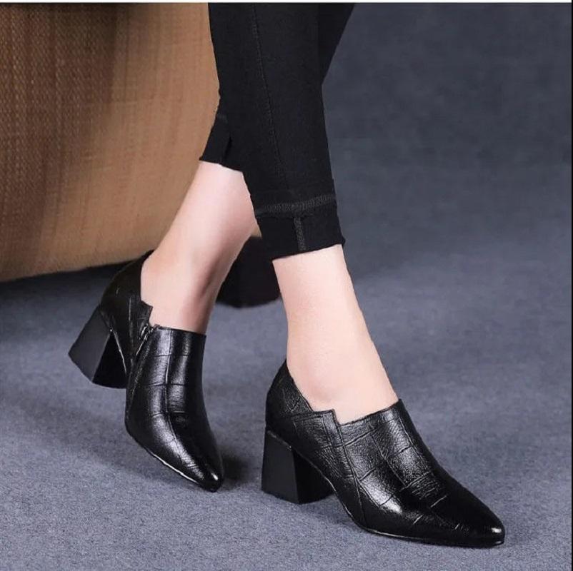 Botas Femininas Women Fashion Sweet Blue Comfort Ankle Boots Lady Classic Autumn & Winter High Heel Black Boots A9205