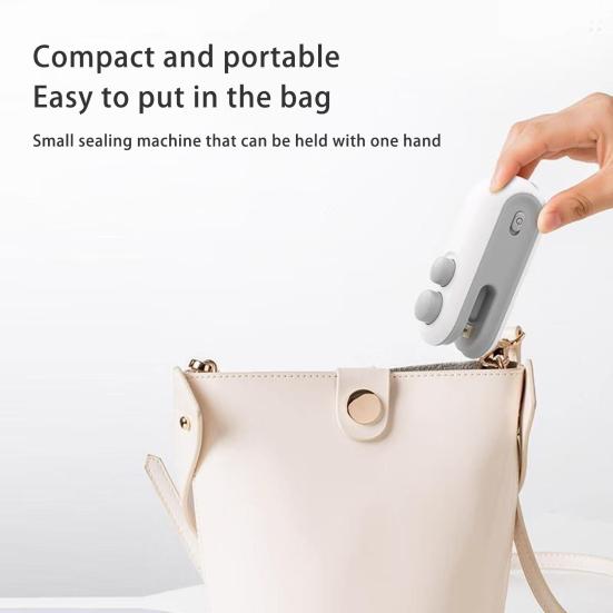 Мини-запайщик пакетов с резаком, магнитный USB-перезаряжаемый портативный вакуумный пакет для закусок, машина для термосварки, открывалка для запечатывания, кухонный гаджет