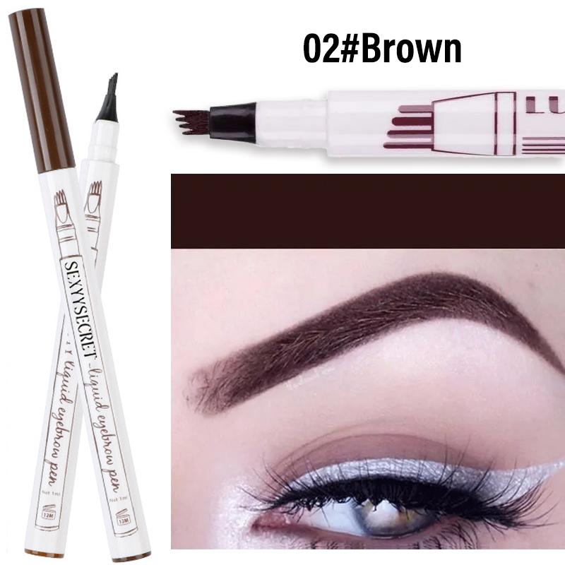 4 Split Tip Wild Eyebrow Pencil Nature 3D Tattoo Brow Contour Pen Lasting Waterproof 4 Colors Liquid Eye Brow Outline Makeup