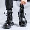 Internet Celebrity British Style Black Men'S Tooling Round Head Men'S Feet Martin Boots 3315-R
