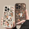Мягкий чехол для телефона из термополиуретана с цветочным узором конфетного цвета для iPhone 16 Pro 15 14 Plus 13 12 11 Pro Max Xr Xs 8 7, защитный матовый противоударный чехол для объектива