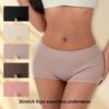 Mid Waist Ribbed Breathable Flat Angle Safety Panties for Sports Seamless Fitness Women's Panties