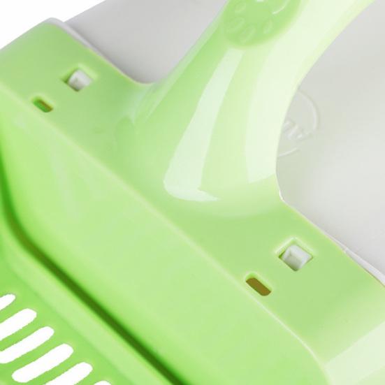 Совок для кошачьего наполнителя с держателем для пакетов, сетка для кошачьего туалета без мусора с пакетами для сменного наполнителя, лопатка для кошачьих фекалий, защищающая от просыпания, для легкой уборки одной рукой