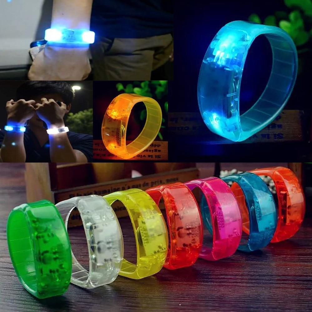 Party Rave Concert Voice Control LED Light Bracelet Bangle Sound Activated Glows