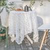 Dining Table Cloth Transparent Lace Hollow Photo Background Girl French Round Coffee Table Garden Tassel
