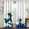 Японский дизайн Волна Солнце Самурай Стиль Узор Бесплатная Доставка 2 Панели Тонкая Затеняющая Оконная Штора для Гостиной Спальни Декор