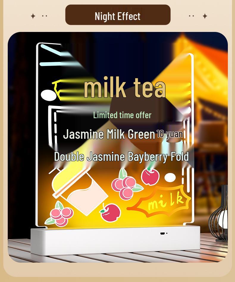 Erasable Fluorescent Acrylic Desktop Blackboard with Light