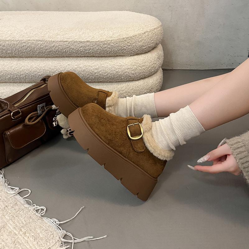 Women's Thick-soled Winter Lightweight Warm Winter Cold Padded Snow Boots Non-slip Wear-resistant Casual Sneakers Cotton Boots Le Fu Shoes