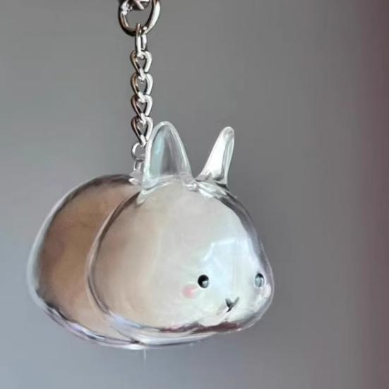 1/4Pcs Pet Rabbit Hair Keychain Keepsake Capsule Memorial Pendant Hair Storage Bottle Transparent Pet Hair Key Chain