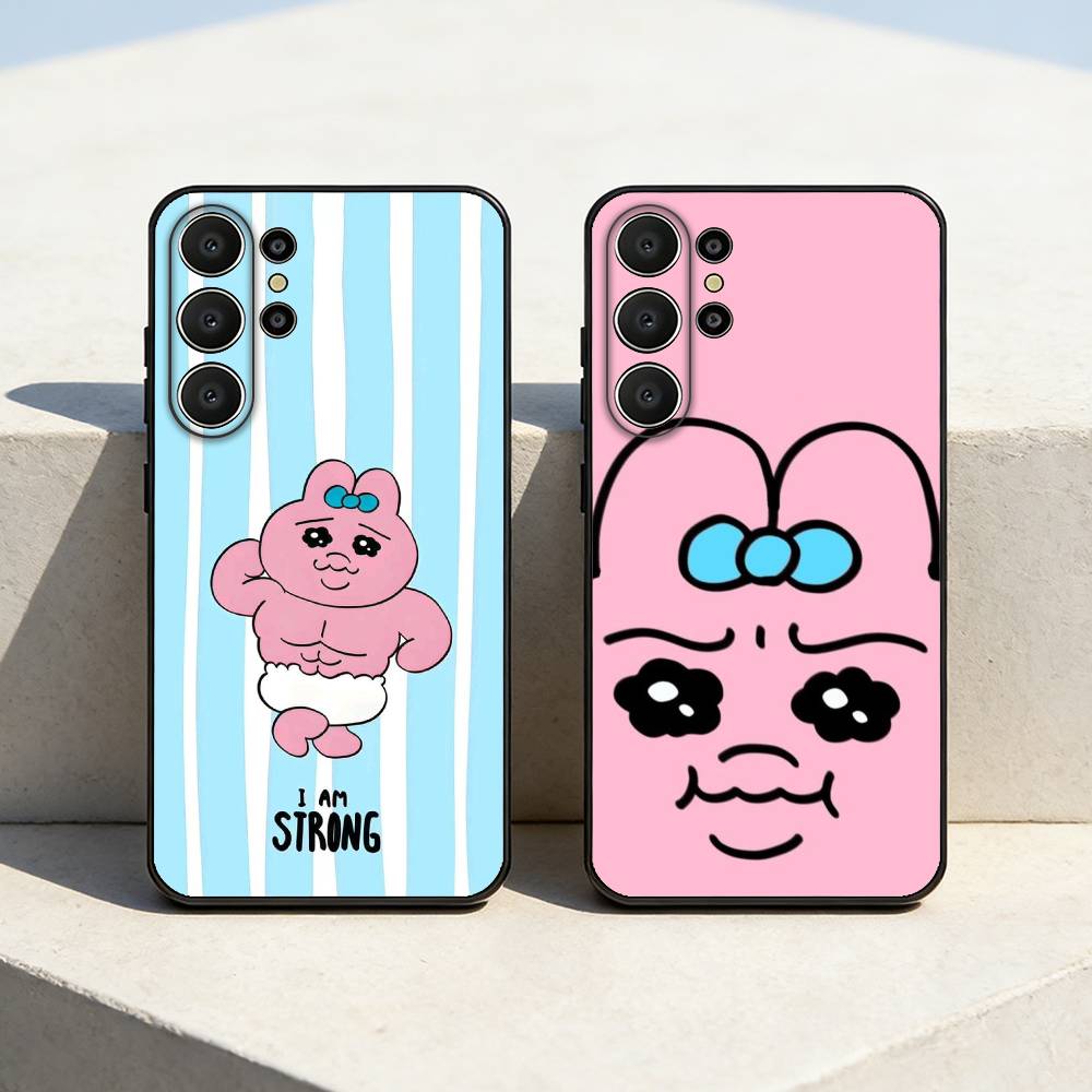 O-Opanchu Милый U-Usagi Чехол для телефона Samsung S26,S25,24,23,22,30,21,10,9,Ultra,Plus,Lite,FE Мягкий Черный Чехол