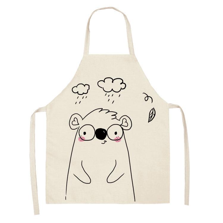 Children's Stick Figure Apron Cartoon Linen Apron Aprons for Women Baking Accessories Apron for Men Cooking Accessories Tablier