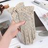 Женские перчатки из овчины с кружевом: Весна и Осень, Вождение, На улице, Защита от солнца, Тонкий корейский стиль, Сенсорный экран.