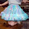 Юбка-пачка для девочек, весна/лето, сетчатая юбка для девочек, юбка принцессы, однотонная детская юбка средней длины
