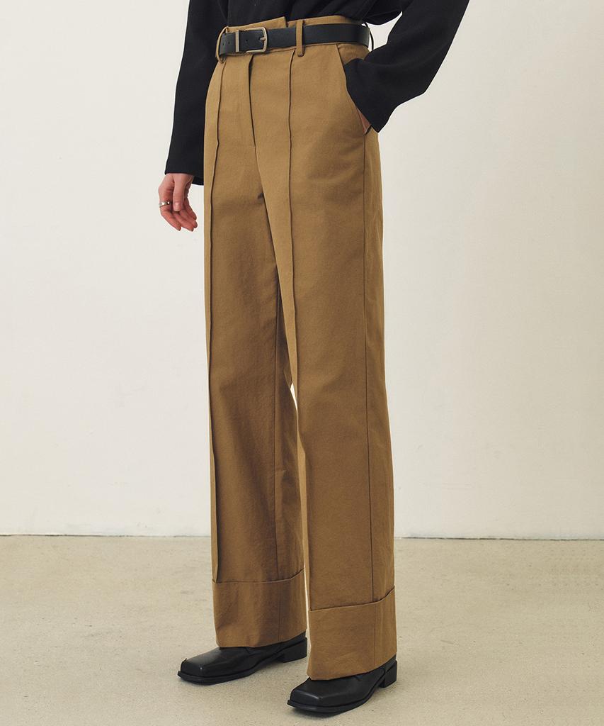 ARTID Turn-Up Straight Pants_Beige