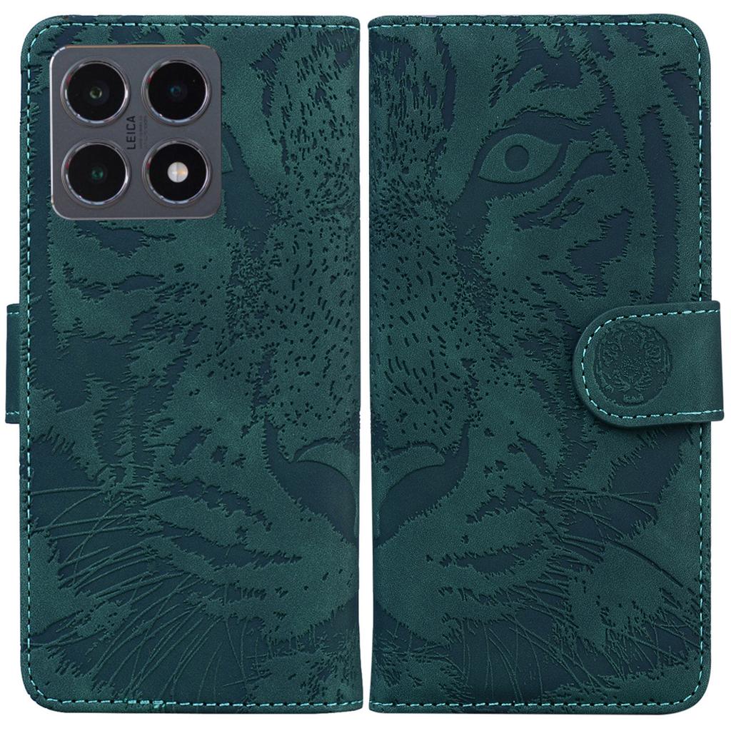 For Xiaomi 15T Case Tiger Imprint Leather Wallet Phone Cover