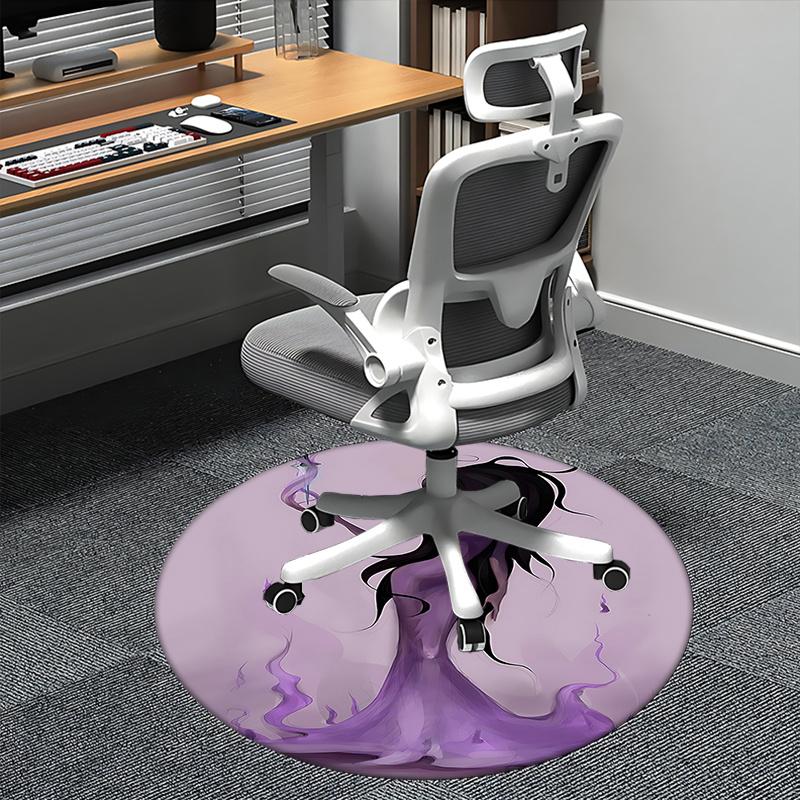 Purple Fantasy Chair Mat - Round Carpet for Home Decor, Office Use, Gift Idea - Fits Various Rooms Including Bedroom and Living Room0224b