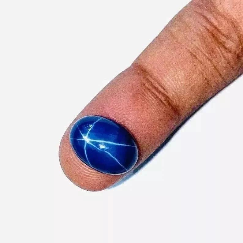 Blue Star Sapphire 6 Rays Cabochon 10-12 Ct Certified Stunning Loose Gemstone