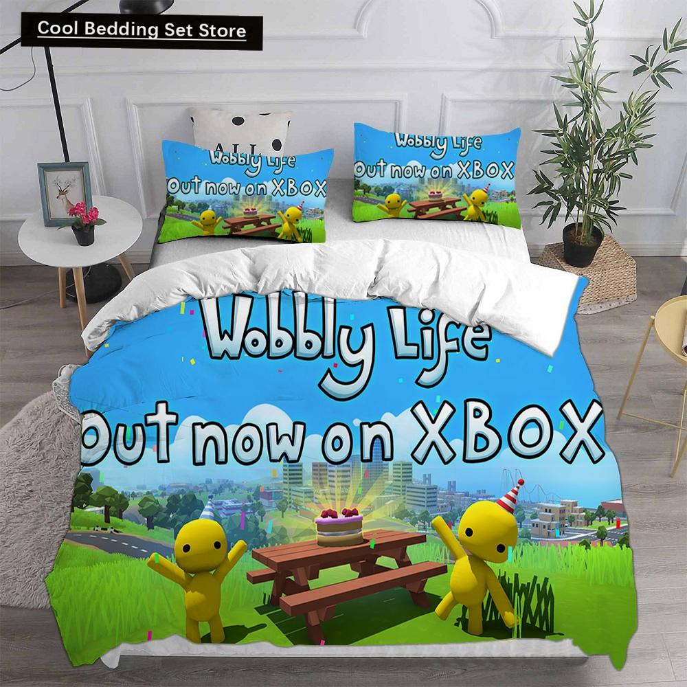 3D Print Wobbly Life Single Twin Full Queen King Size Quilt Anime Bed Cover Pillow Case 2-3 Pieces Duvet Cover Bedding Sets