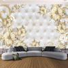Flower Wallpaper Golden Flowers Diamond Jewelry Wall Murals Modern European Style Mural Home Decor