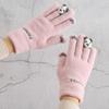 1Pair Women Warm Winter Touch Screen Gloves Stretch Knit Mittens Wool Full Finger Female Crochet Glove