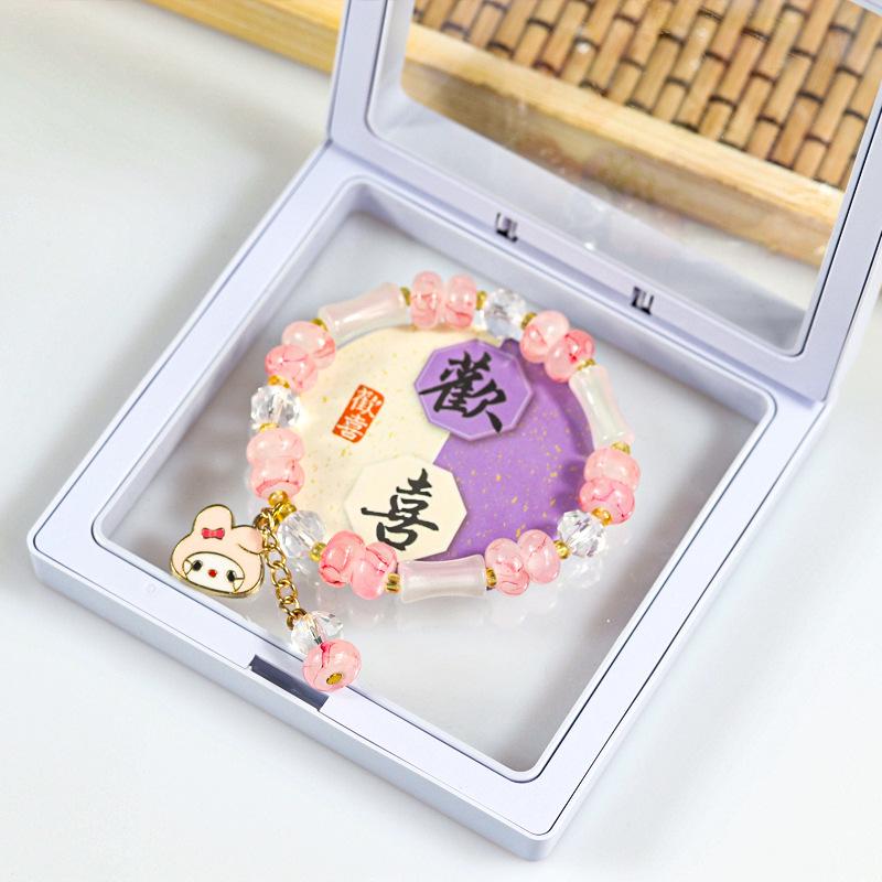 Colorful crystal orchid bead bracelet and bamboo joint bracelet accessory