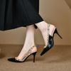 Rivet Pointed Thin Heel High Heels Women's New Summer Simple Temperament Bag Head Empty Word with Sandals
