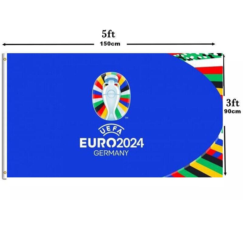 Durable Polyester 2024 Euro Cup Team Flag For Soccer Fans Vibrant Banner