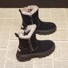 Fashion Winter New Solid Color Warm Thick Snow Boots Zipper Simple Comfortable Daily Casual Non Slip Wear Resistant  Women's Boots