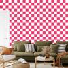 Checkerboard wallpaper white, pink and powder pink 50x1000