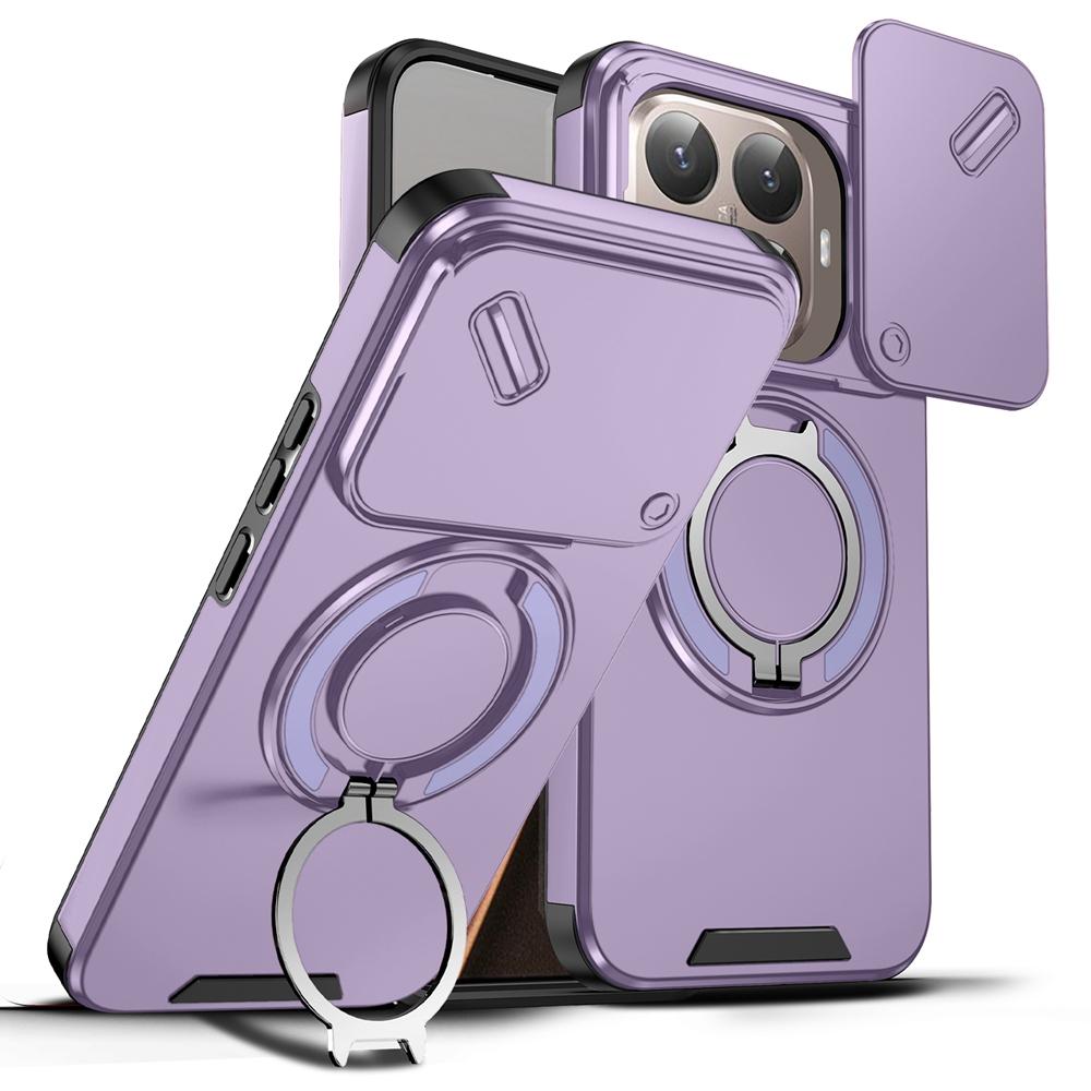 Чехол для Xiaomi 15T Pro для Xiaomi Mi 15T Чехол Броня Магнитный Держатель-Кольцо Сдвижная Защита Объектива Противоударный Чехол для Mi15T 15TPro Funda