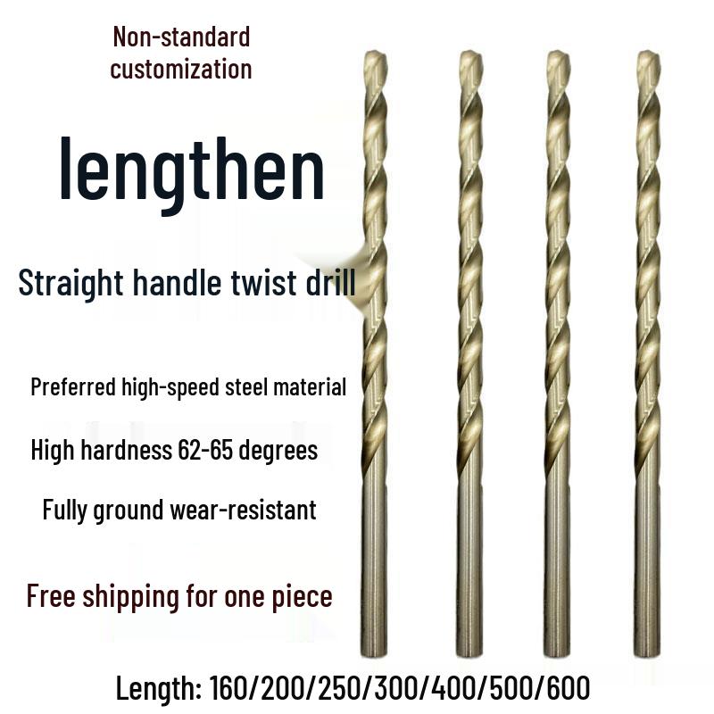 Сверло по металлу со спиралью, очень длинное 5060 см, 500 мм, из быстрорежущей стали, с цилиндрическим хвостовиком, для глубокого сверления в нержавеющей стали, дереве, 468 Серия Industrial.
