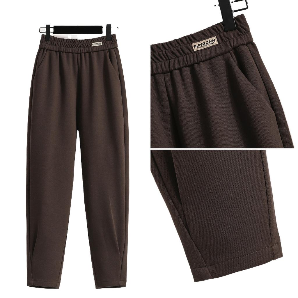 Thickened Warm Sports Pants for Women's Winter New Casual Pants High-waisted Slim Large Size Harem Pants