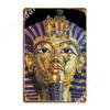 Tutankhamun - Tutankamon - Toutânkamon (Black Background) Metal Signs Wall Cave Club Bar Classic Plaques Tin Sign Posters