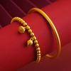 Women's Vietnamese Gold Sand Bracelet: Long-lasting Color, Ancient Heritage, Two-Life Happiness, Simulated Copper Alloy, Four-Leaf Clover Design.