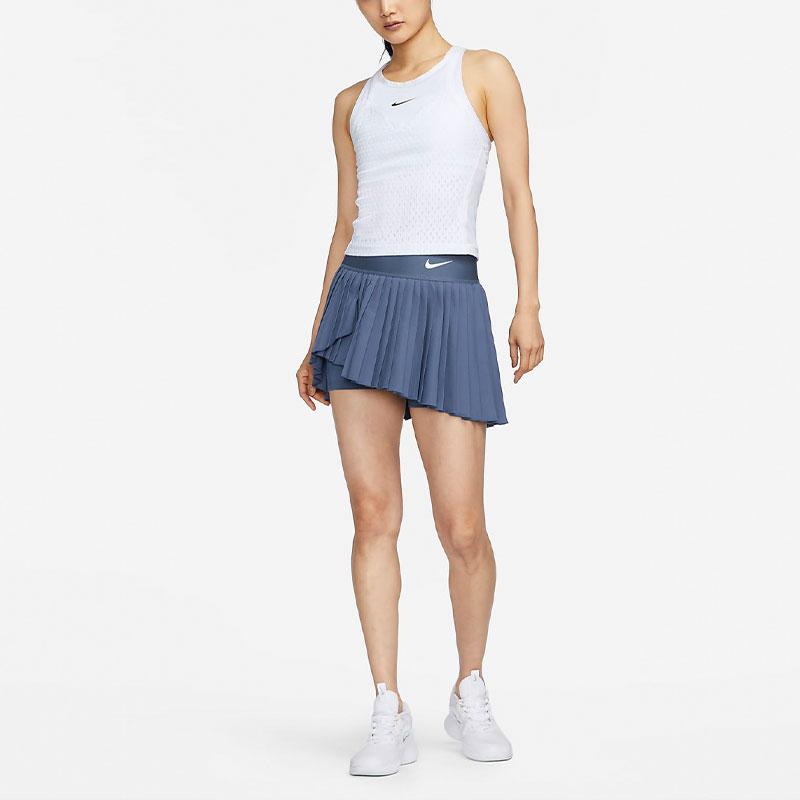 Nike Court Dri-FIT Advantage, однотонная быстросохнущая теннисная юбка, женские плавки, Phantom-Blue DR6850-491